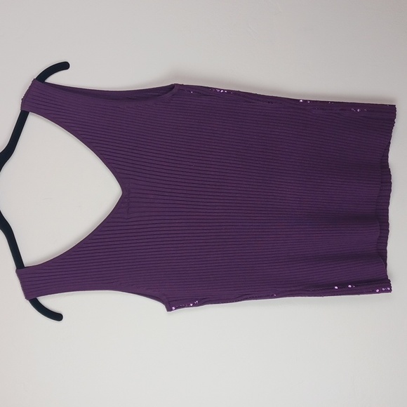 ❤️Bundle Only❤️ HILLARD & HANSON Purple Sequin Sparkly Knit Tank - Picture 4 of 11